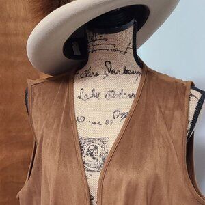 Fringed, faux suede vest, XL
